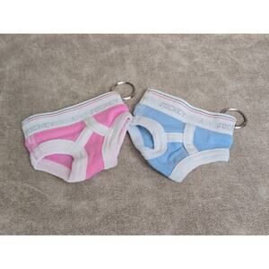2 Jockey Mini Brief Keychains Pink & Blue